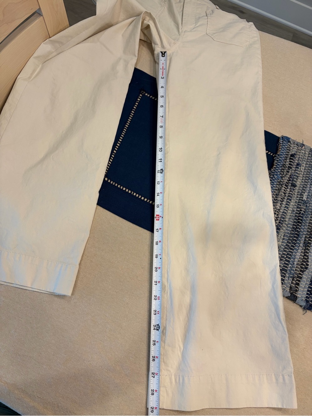 J. Crew Factory Lizzie Cream Wide-Leg Cotton Pants Size 26 - Picture 8 of 8